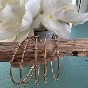 I.N.C. International Co. Gold Starlight Crystal Dotted Bangle Bracelet Set